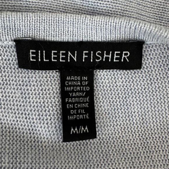 EILEEN FISHER Top Womens M Pale Periwinkle Tunic Tencel Silk Resort Wear Cruise - Picture 10 of 11
